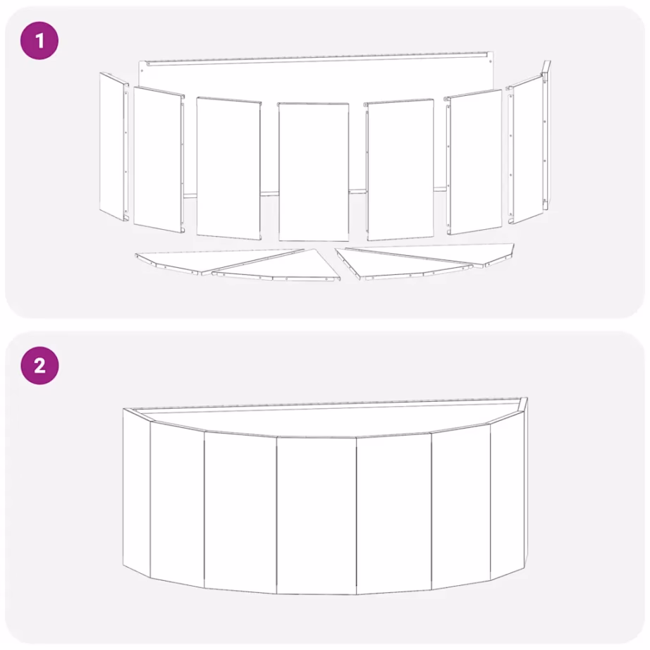 Poolringikujuline taimekast, must teras, 90 x 45 x 35 cm – 10