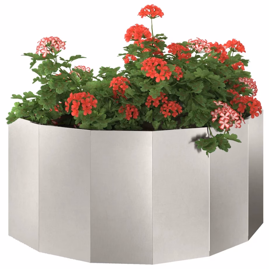 Poolringikujuline taimekast, roostevaba teras, hõbedane, 120 x 60 x 50 cm – 3