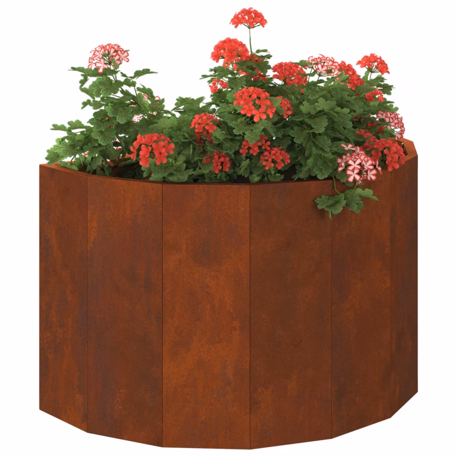 Poolringikujuline terasest taimekast roostetoonis, 60 x 30 x 35 cm – 3