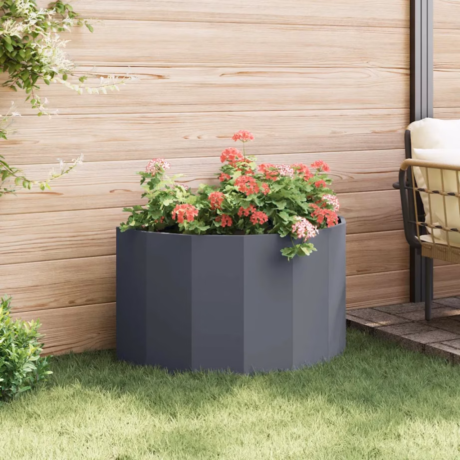 Poolringikujuline terasest taimekast, antratsiit, 90 x 45 x 50 cm – 4