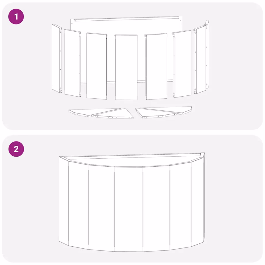 Poolringikujuline terasest taimekast, must, 60 x 30 x 35 cm – 10