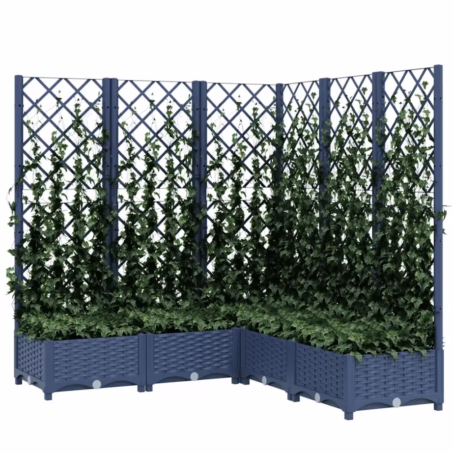 Võrega taimekast ronitaimedele, sinine hall PP, 120 x 120 x 121,5 cm – 3