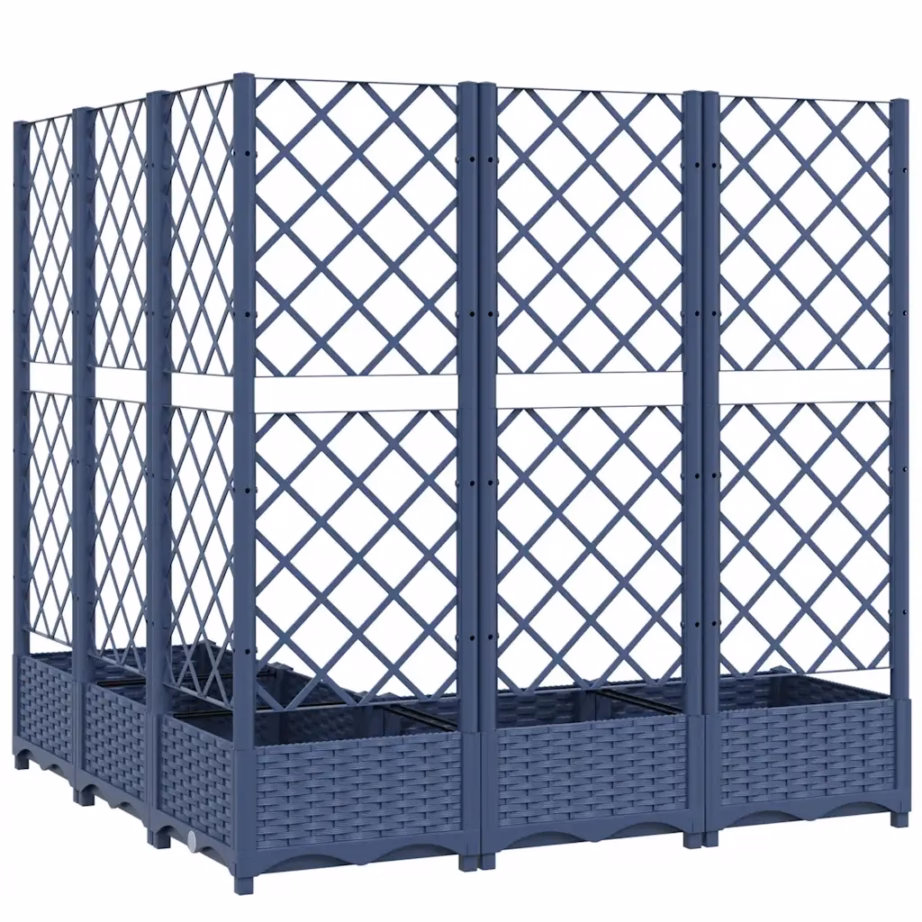 Võrega taimekast ronitaimedele, sinine hall PP, 120 x 120 x 121,5 cm – 6
