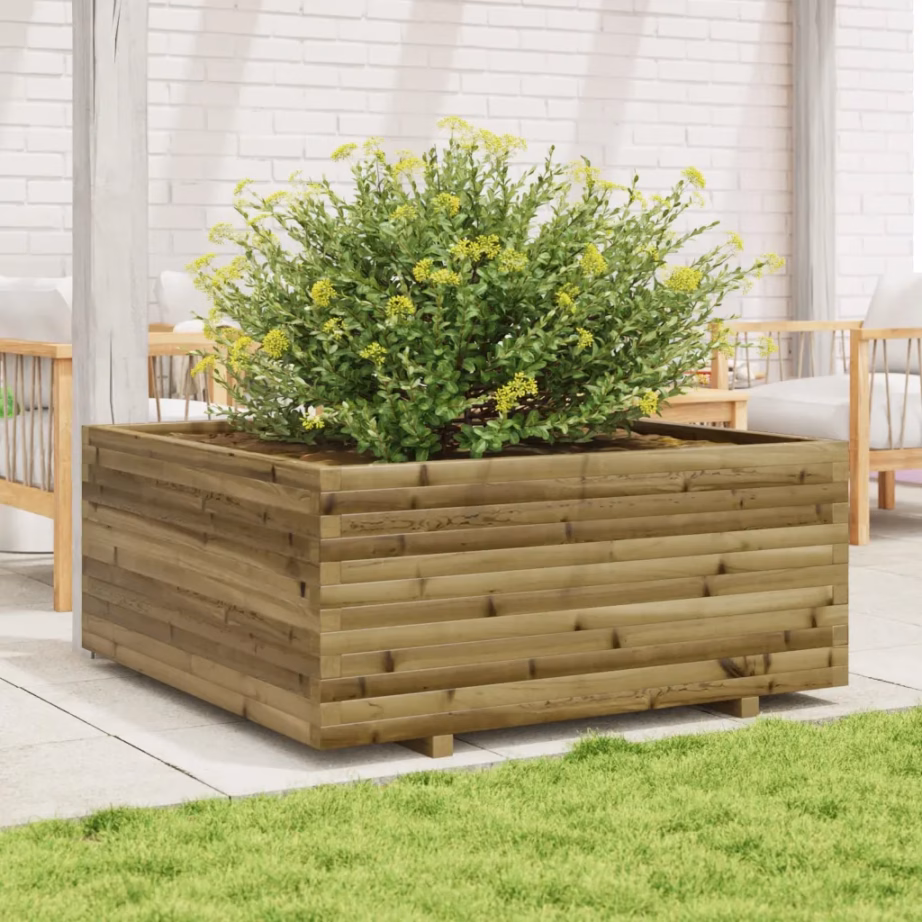 Aia taimekast survetöötlusega immutatud männipuidust, pruun, 110 x 110 x 49,5 cm – 3