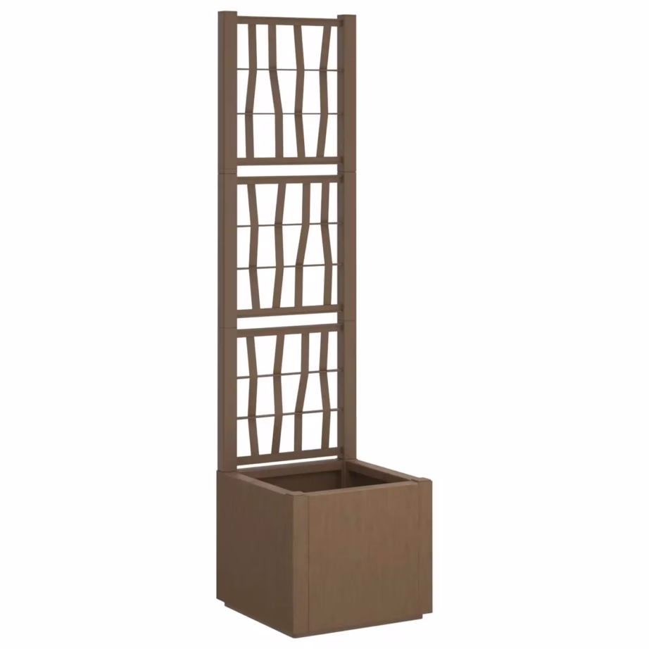 Pruun aiapott trellisega, polüpropüleen, 36 x 36 x 140 cm, 38 L – 2