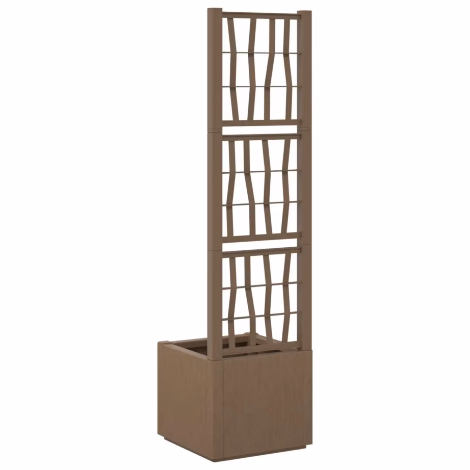 Pruun aiapott trellisega, polüpropüleen, 36 x 36 x 140 cm, 38 L – 5
