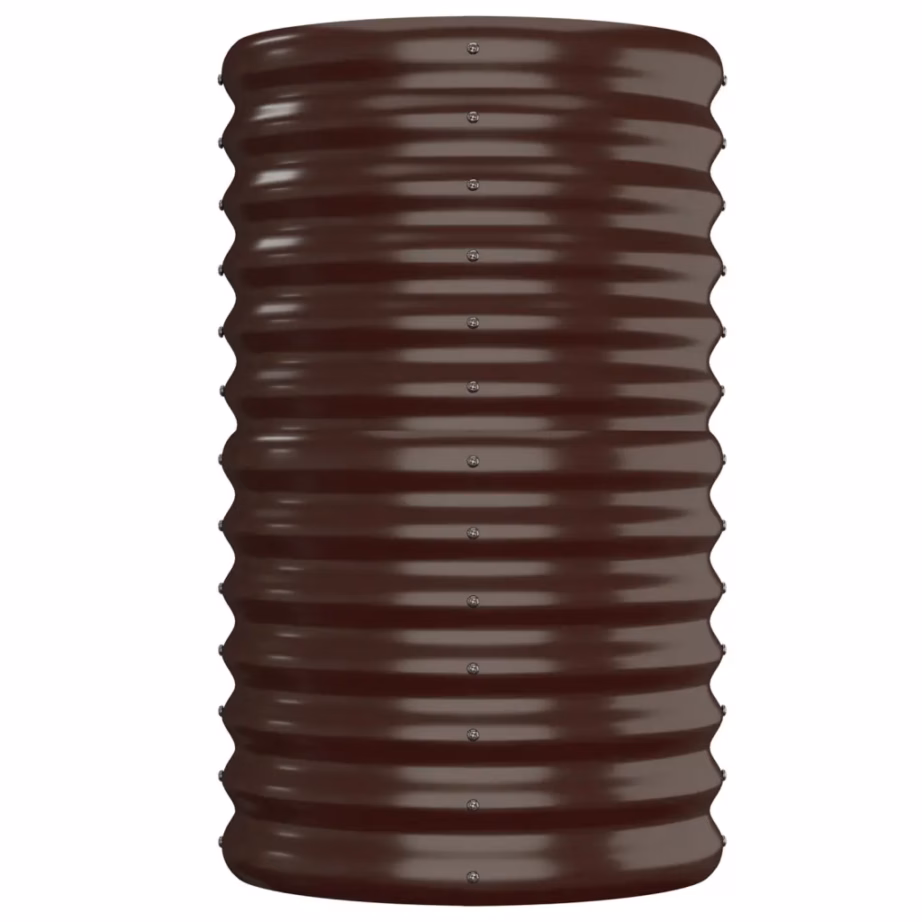 Ovaalne aia taimelava, pruun galvaniseeritud teras, 152 x 40 x 68 cm – 4