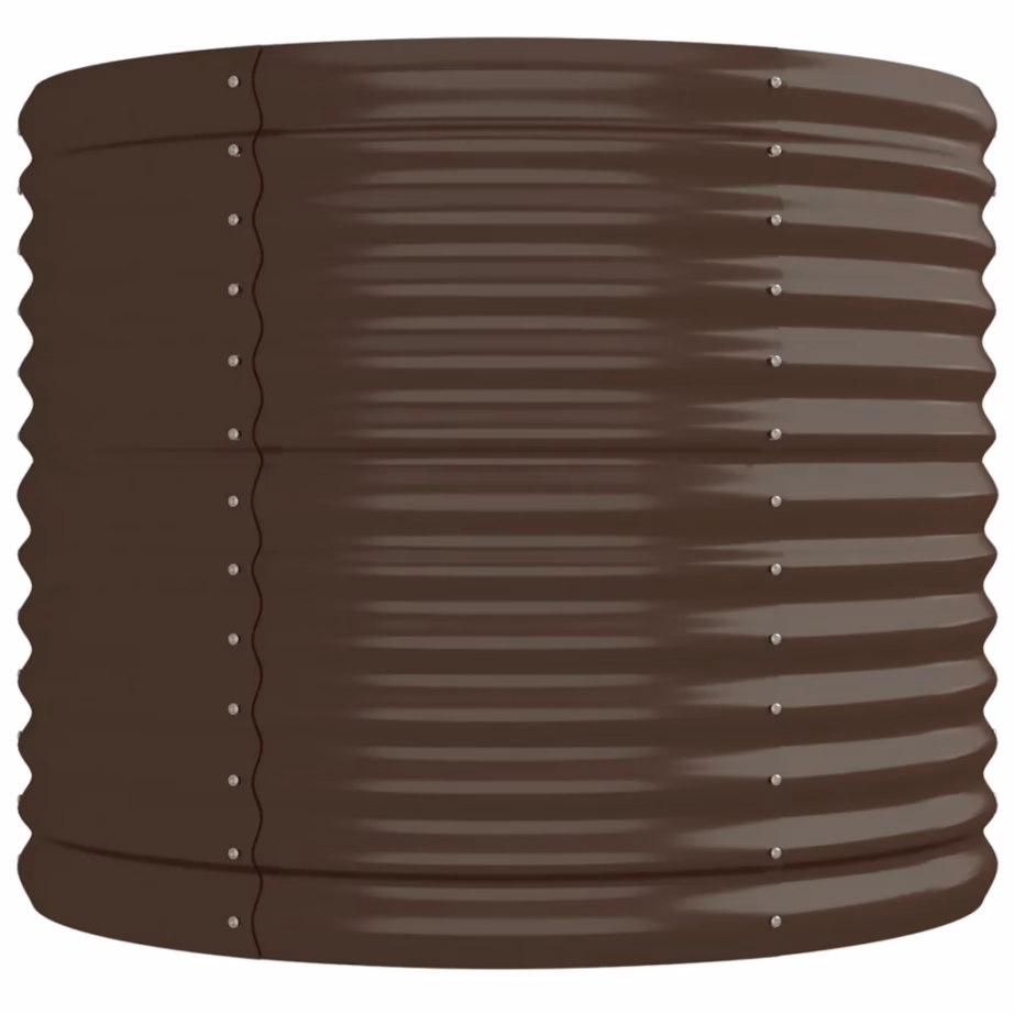 Pruun ovaalne aia taimelava, galvaniseeritud teras, 224 x 80 x 68 cm – 4