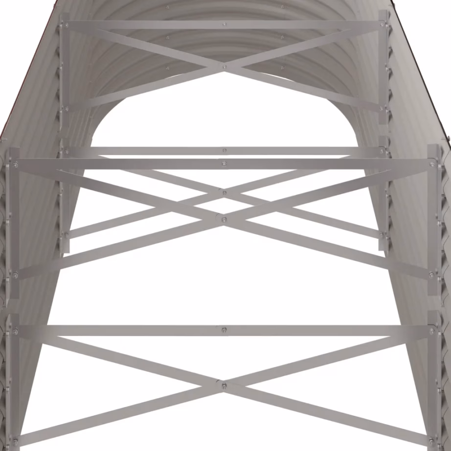 Pruun ovaalne aia taimelava, galvaniseeritud teras, 224 x 80 x 68 cm – 5