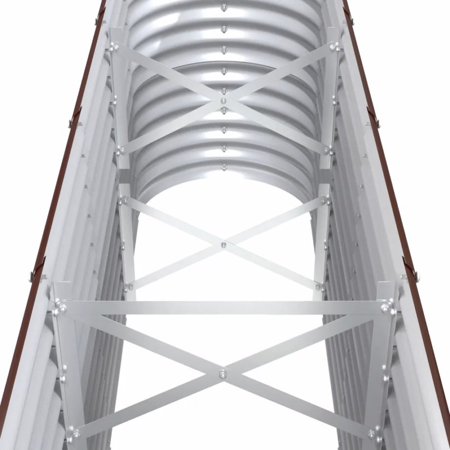 Pruun galvaniseeritud terasest ovaalne aia taimelava, 332 x 40 x 68 cm – 5