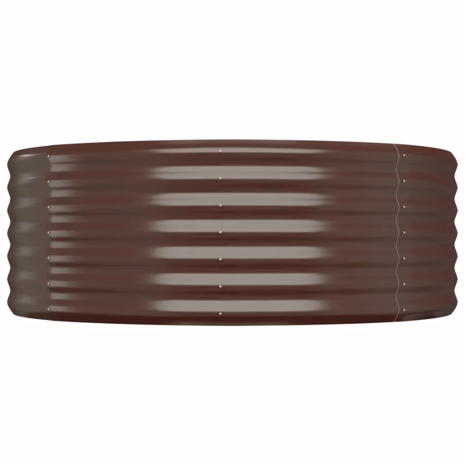 Pruun ovaalne aia taimelava, galvaniseeritud teras, 544 x 100 x 36 cm – 4