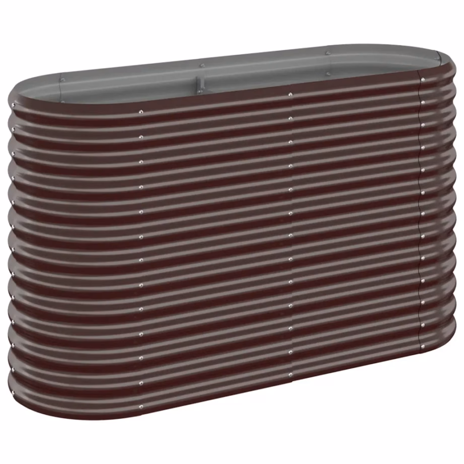 Aia taimelava, ovaalne, pruun galvaniseeritud teras, 114 x 40 x 68 cm – 2