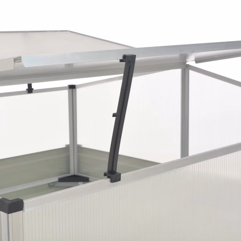 Kasvuhoone istutuskastiga, pruun, tsingitud teras ja PC-katus, 100 x 100 x 85 cm – 5