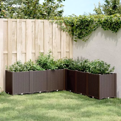 Modulaarne polüpropüleenist aia taimekasti komplekt, pruun, 160 x 160 x 53 cm