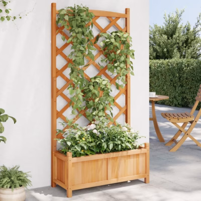 Võrega taimekast ronitaimedele, pruun nulupuit, 75 x 35 x 150 cm