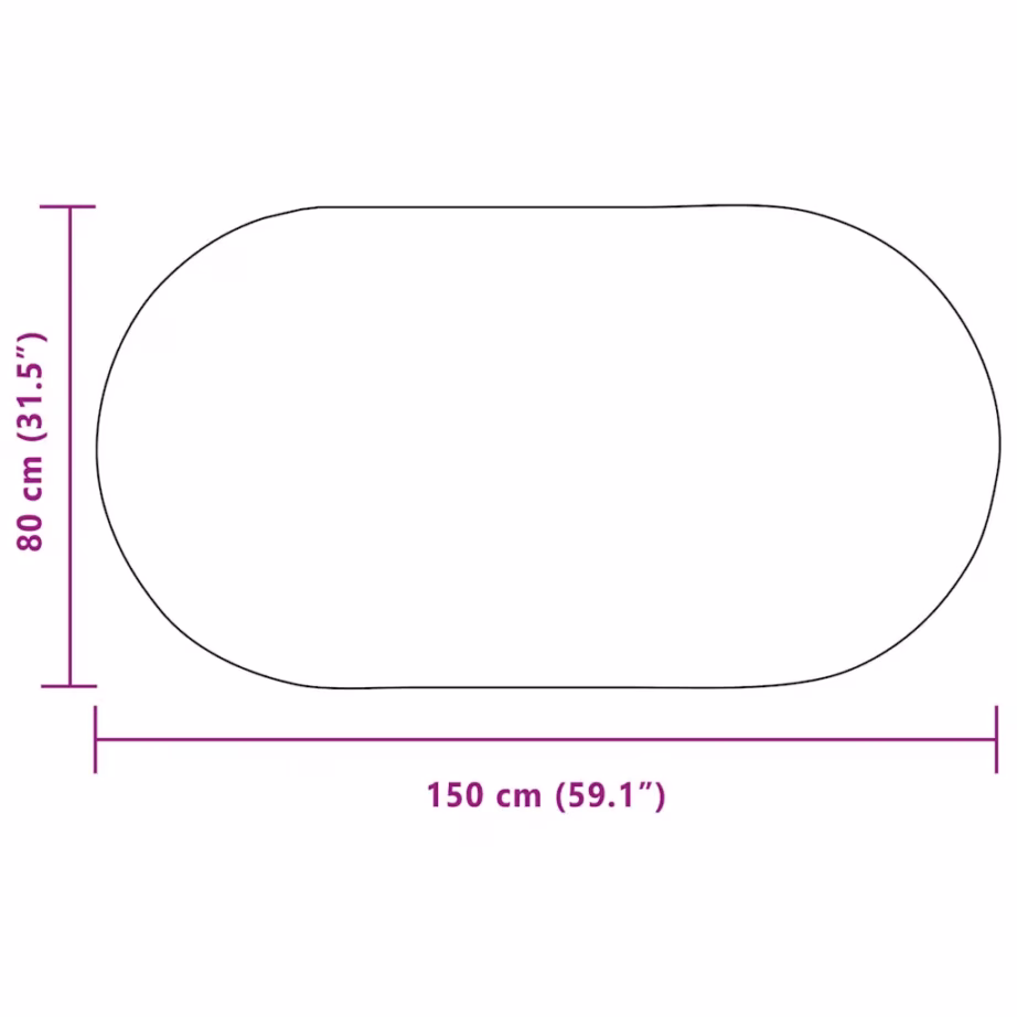 Pruun ovaalne välivaip Zizur, polüpropüleen, 150 x 80 cm – 10