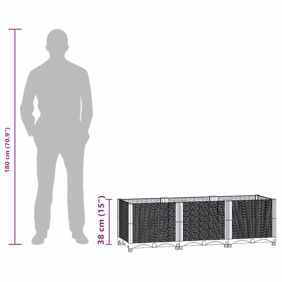 Pruun polüpropüleenist kõrgpeenar 120 x 40 x 38 cm – 9