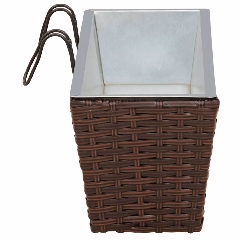 Rõdukast metallraamiga, pruun rotangilook, konksudega, 50 x 17 x 17 cm – 6