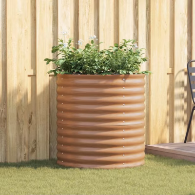 Kõrge aiapeenar, pruun teras, 80 x 80 x 81 cm