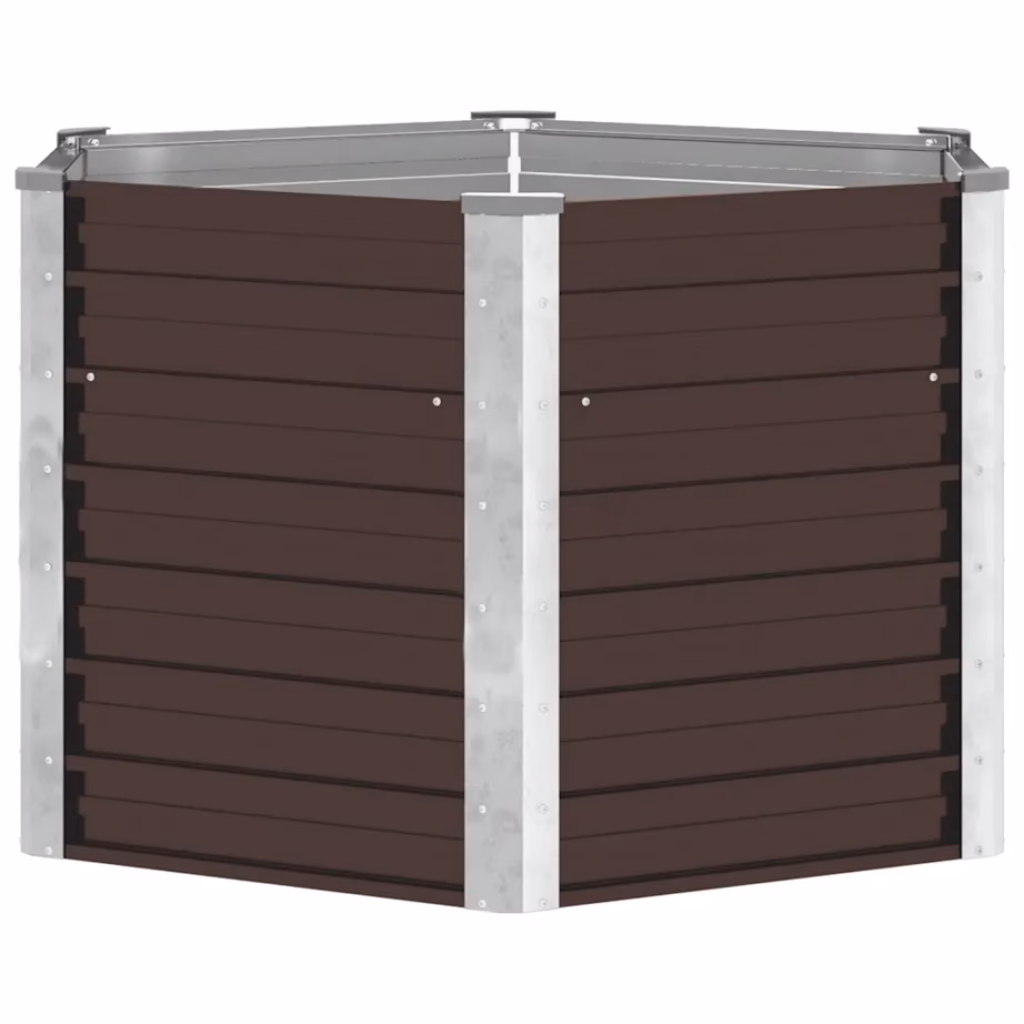 Pruun tsingitud terasest kõrgpeenar avatud põhjaga, 129 x 129 x 77 cm – 2