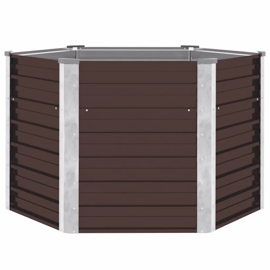 Pruun tsingitud terasest kõrgpeenar avatud põhjaga, 129 x 129 x 77 cm – 3