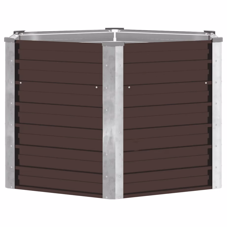 Pruun tsingitud terasest kõrgpeenar avatud põhjaga, 129 x 129 x 77 cm – 5