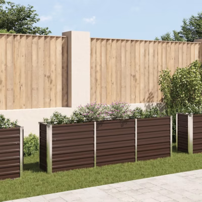 Tsingitud terasest taimelava, pruun, 240 x 40 x 77 cm