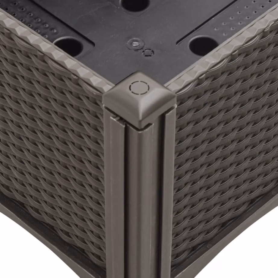 Kõrgendatud võrega taimekast rotangiviimistlusega, pruun, PP, 120 x 40 x 142 cm – 6