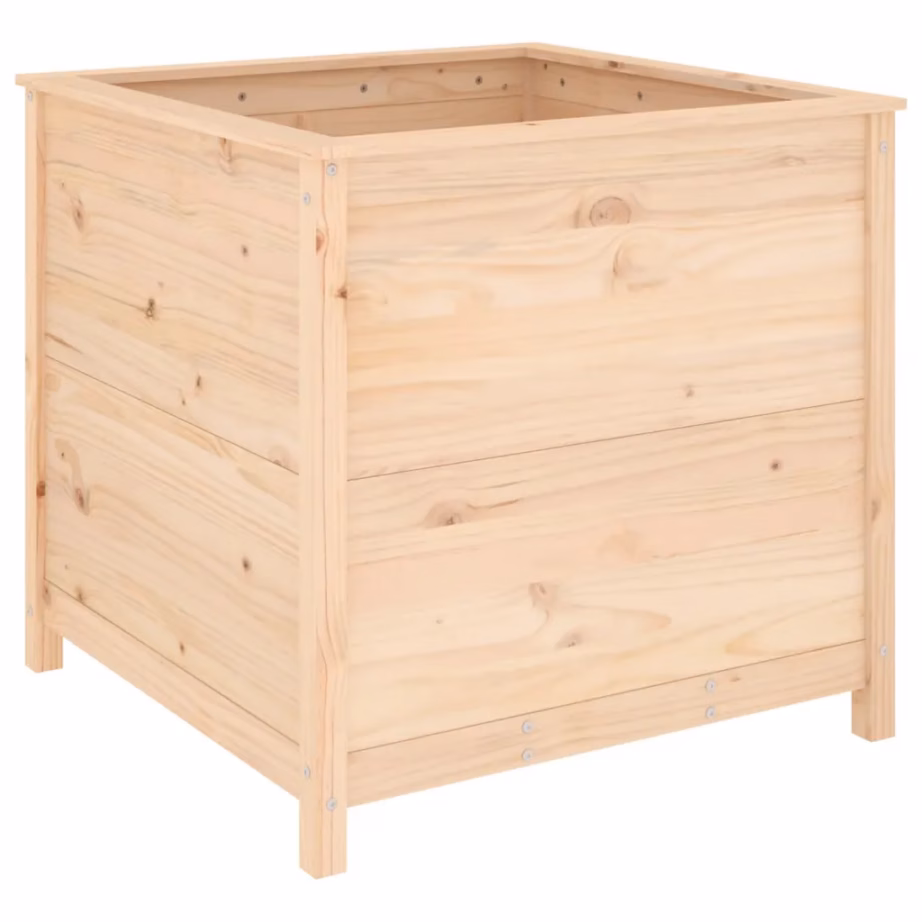 Puidust aia taimekast, töötlemata männipuit, pruun, 82,5 x 82,5 x 78 cm – 2