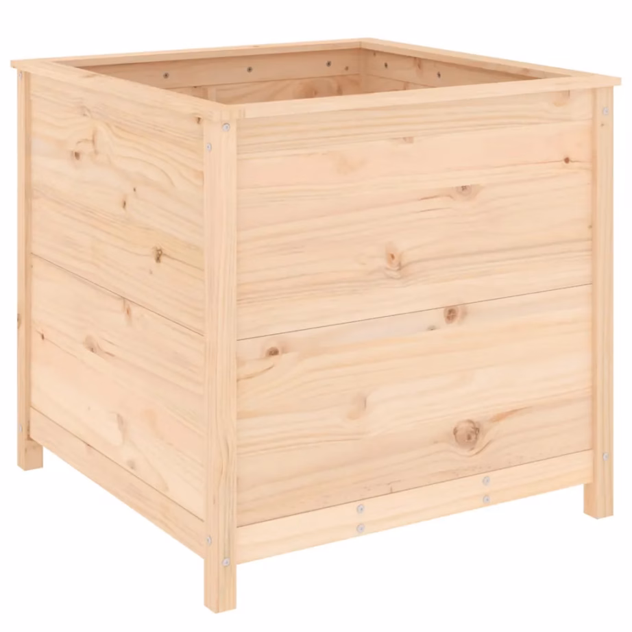 Puidust aia taimekast, töötlemata männipuit, pruun, 82,5 x 82,5 x 78 cm – 6