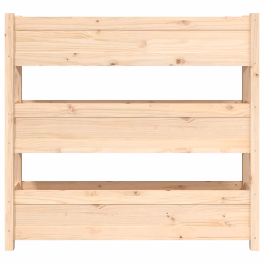 Kolmetasandiline puidust taimekast rõdule ja aeda, töötlemata männipuit, 112 x 25 x 104,5 cm - 5
