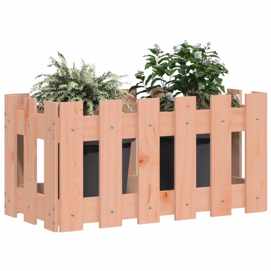 Puidust taimekast aia disainiga, 60 x 30 x 30 cm, töötlemata ebatsuugapuit – 3