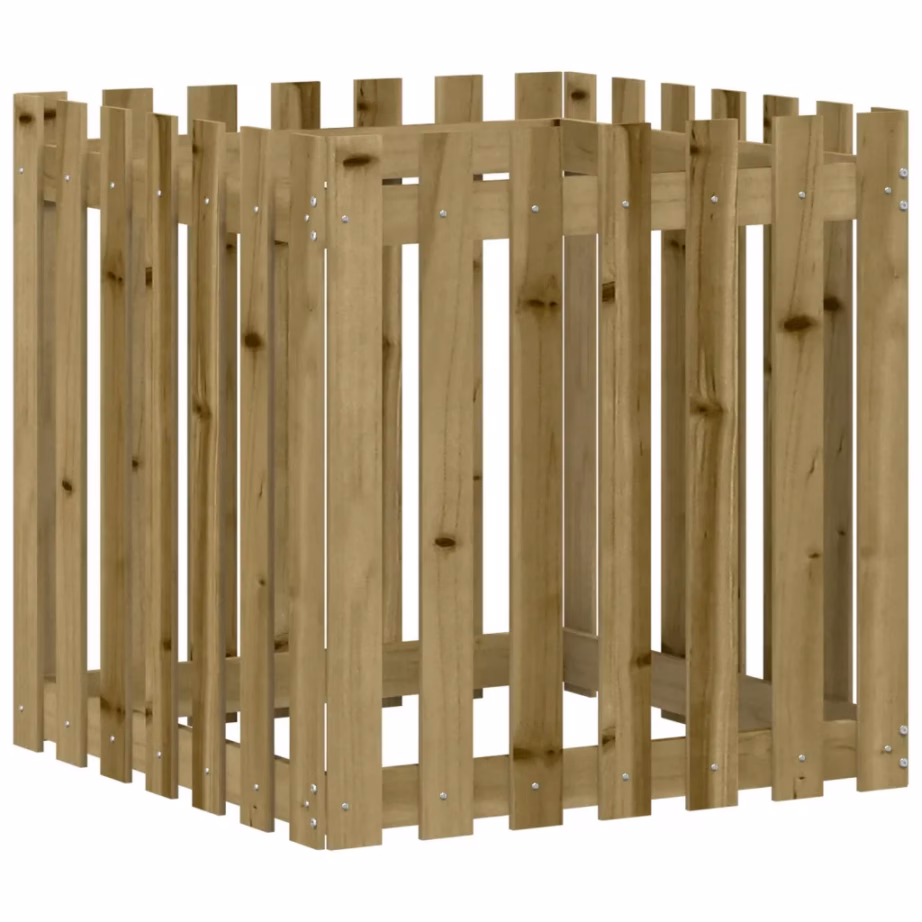 Puidust taimekast aia disainiga, immutatud männipuit, 70 x 70 x 70 cm – 2
