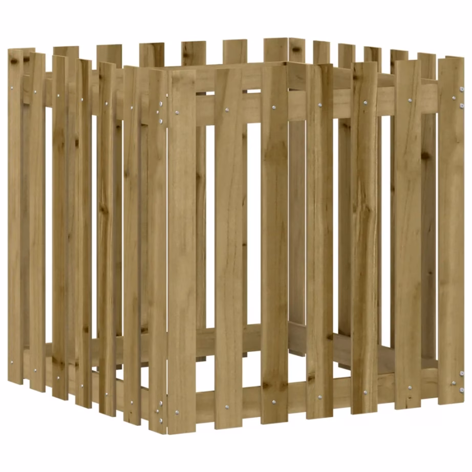 Puidust taimekast aia disainiga, immutatud männipuit, 70 x 70 x 70 cm – 4