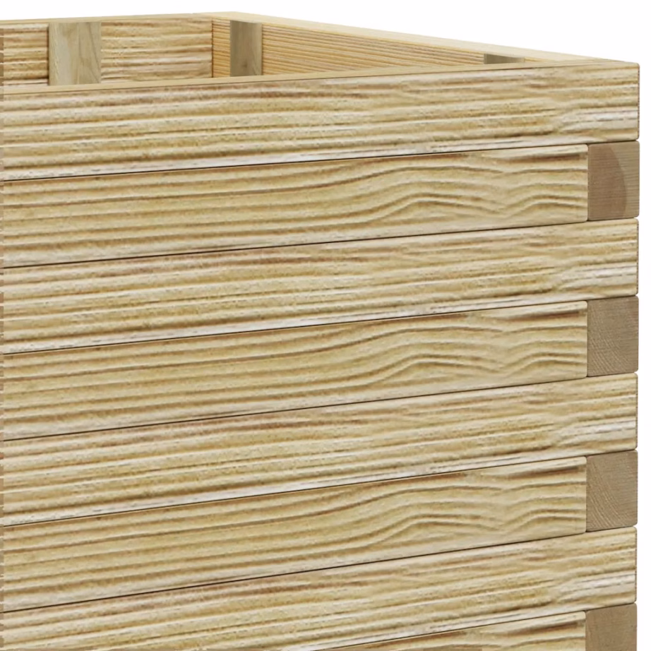 Puidust taimelava 100 x 50 x 40 cm, roheimmutatud männipuit – 9