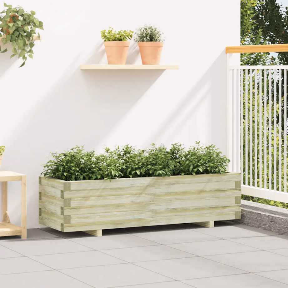Roheimmutatud männipuidust taimelava, 120 x 40 x 30 cm – 3