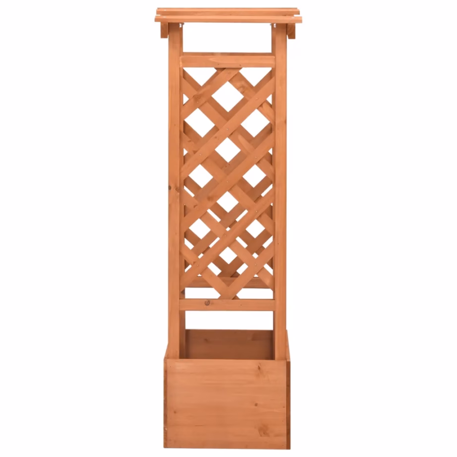 Puidust võrega taimekast kaarega, pruun, 49 x 39 x 117 cm – 3