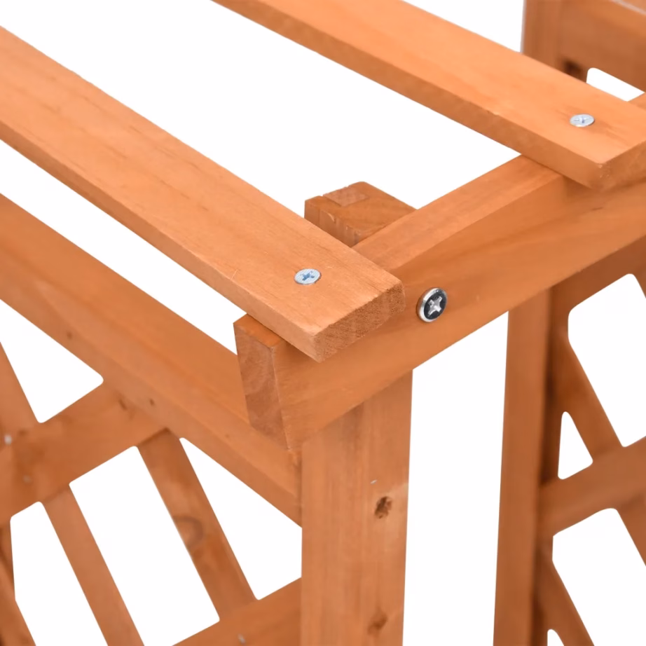 Puidust võrega taimekast kaarega, pruun, 49 x 39 x 117 cm – 4