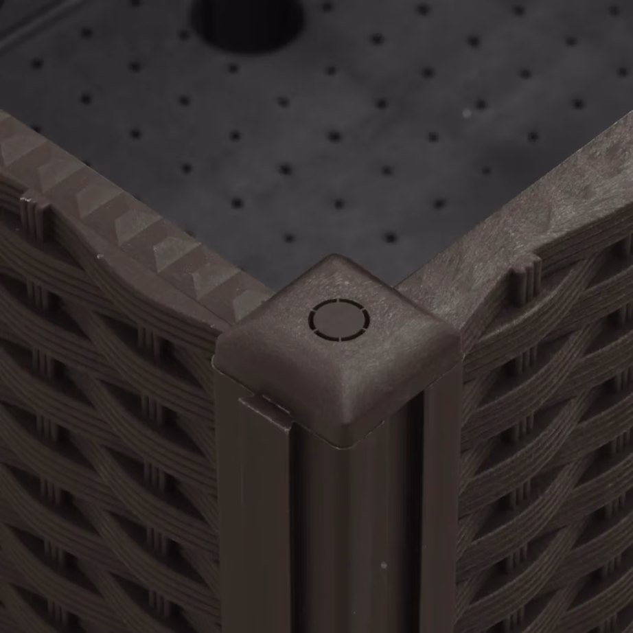 Ratastega taimekast, pruun rotangiviimistlus, 100 x 80 x 54 cm, PP – 6