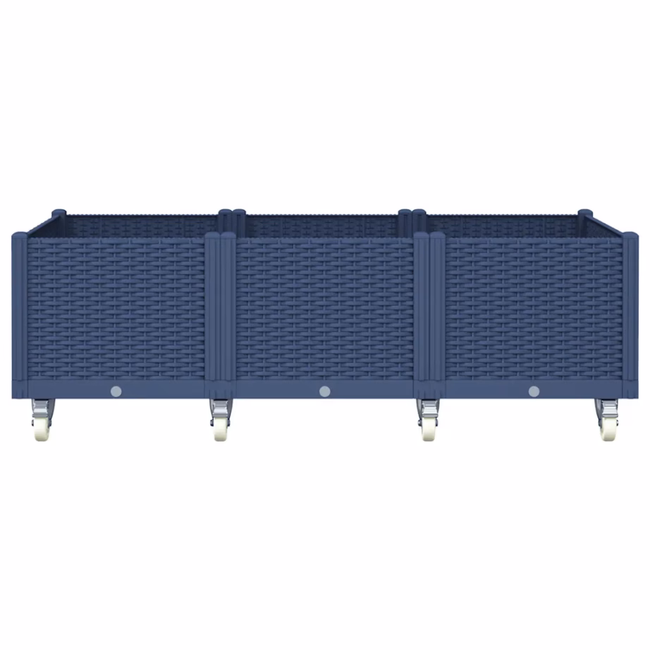 Ratastega aia taimekast võrega, sinakashall, 150 x 80 x 54 cm, PP – 3