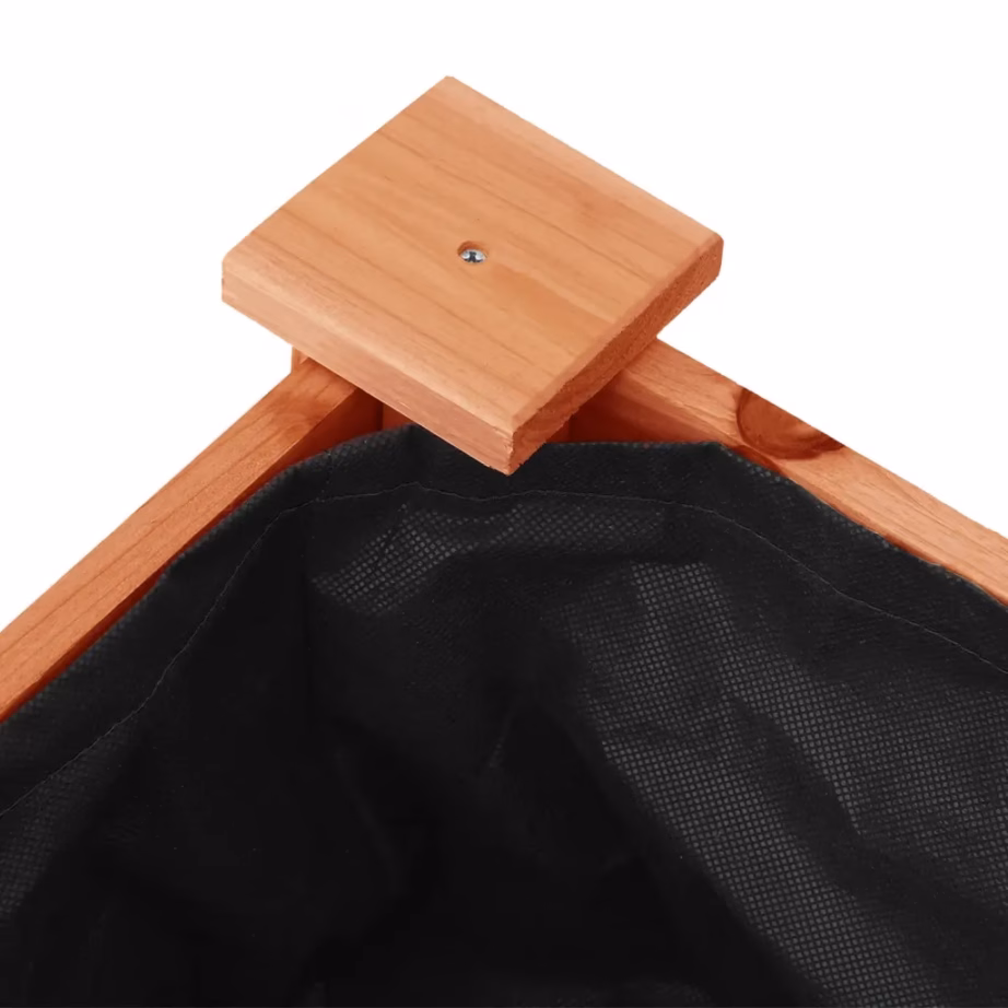 Ratastega voodriga taimekast nulupuidust, pruun, 71 x 37 x 80 cm – 5