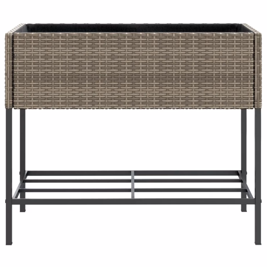 Hall polürotangist riiuliga aia taimekast, 90 x 40 x 75 cm – 5