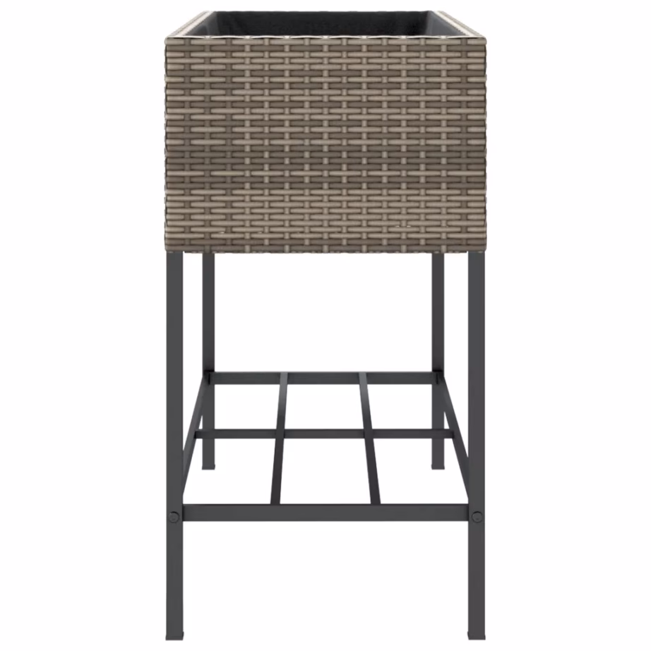 Hall polürotangist riiuliga aia taimekast, 90 x 40 x 75 cm – 6