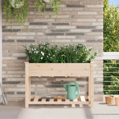 Aia istutuskast riiuliga, beež kuusepuit, 115 x 59 x 76,5 cm