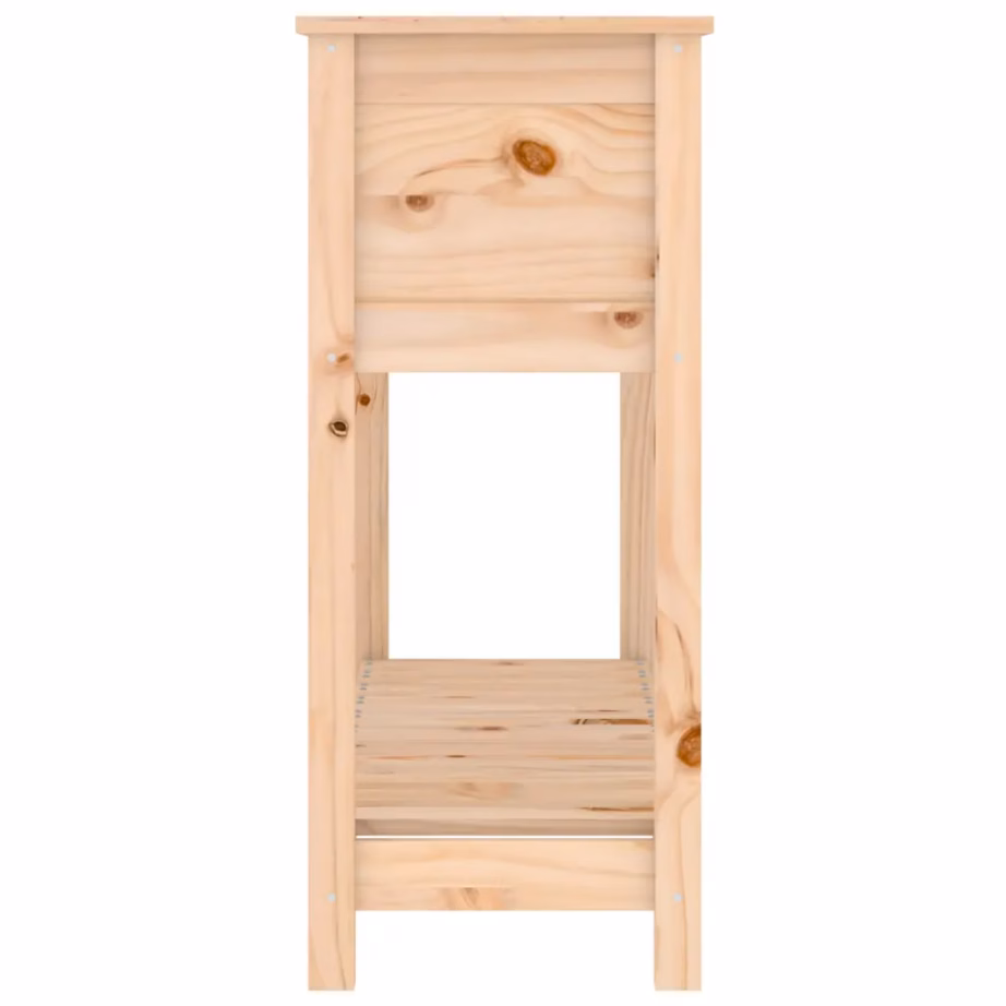 Riiuliga kõrgendatud taimekast, töötlemata männipuit, 111,5 x 34,5 x 81 cm – 6