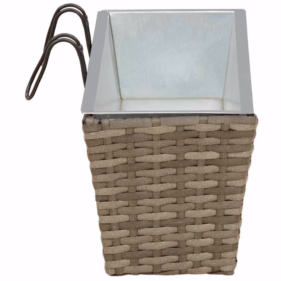 Riputatav metallist rõdukast ratani välimusega, hall, 50 x 17 x 17 cm – 6