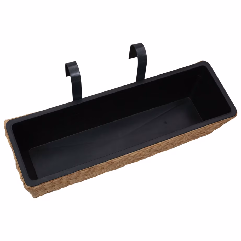 Riputatavad vesihüatsindist taimekastid plastist sisepotiga, 2 tk, 60 x 20 x 18 cm – 4