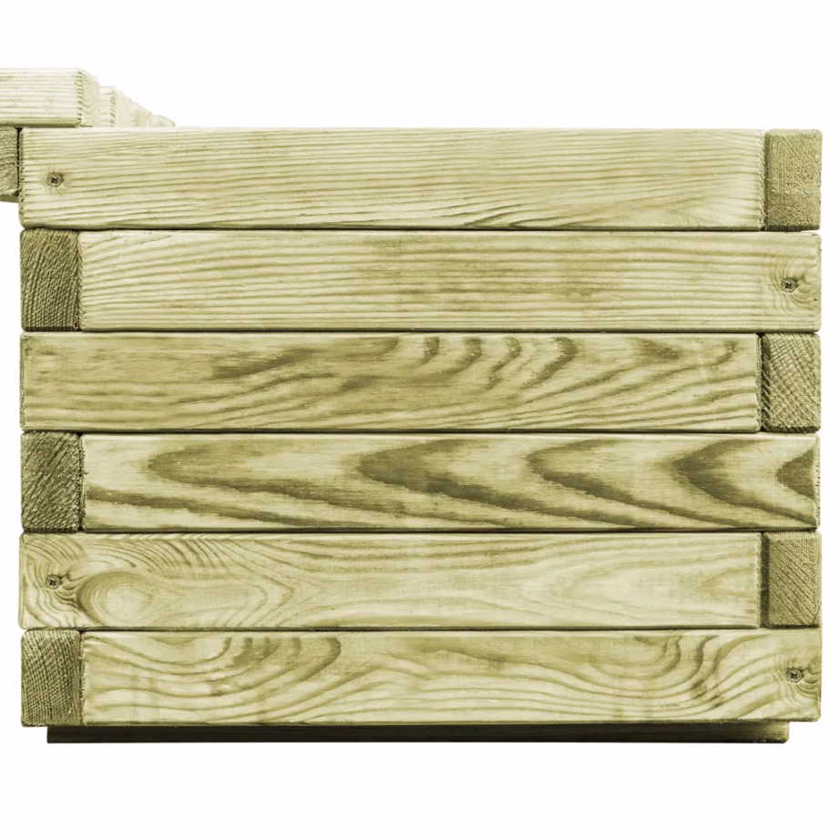 Roheimmutatud männipuidust aiapink-taimelava, roheline, 196 x 194 x 36 cm – 6