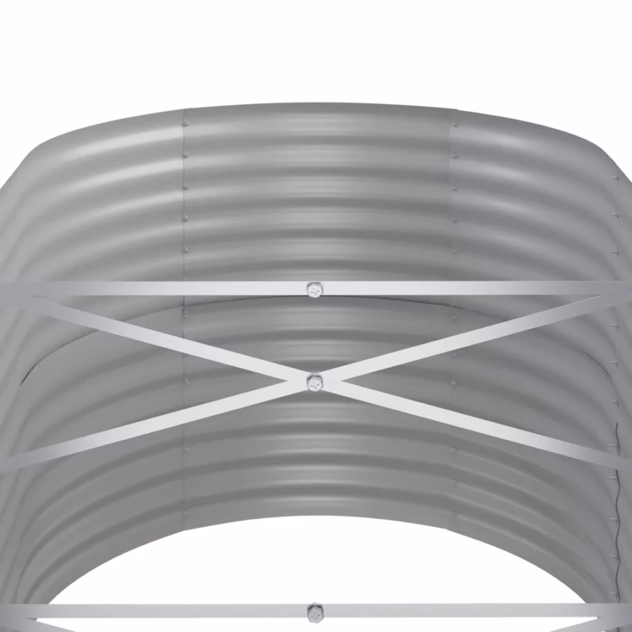 Ovaalne aia taimelava, roheline galvaniseeritud teras, 440 x 80 x 68 cm - 5
