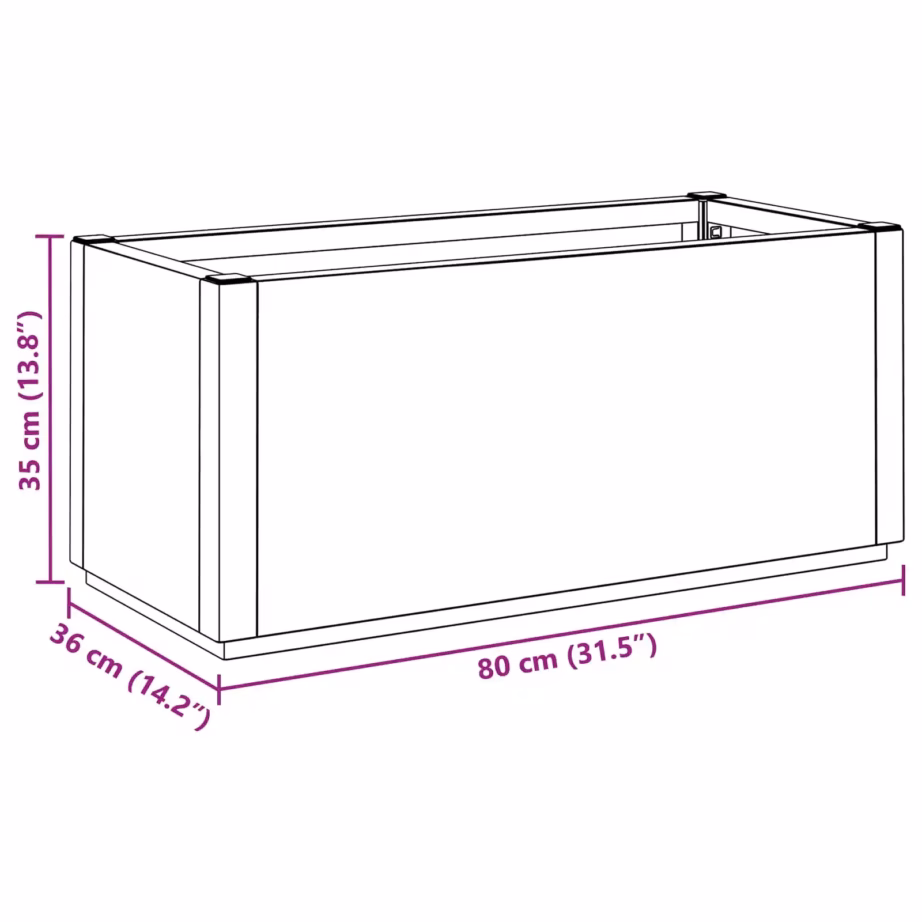 Roheline aiakast drenaažiaukudega, polüpropüleen, 80 x 36 x 35 cm – 10